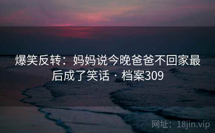爆笑反转:妈妈说今晚爸爸不回家最后成了笑话 · 档案309 第2张 爆笑反转:妈妈说今晚爸爸不回家最后成了笑话 · 档案309 第2张