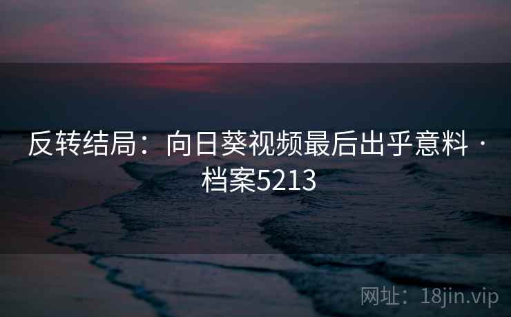 反转结局：向日葵视频最后出乎意料 · 档案5213